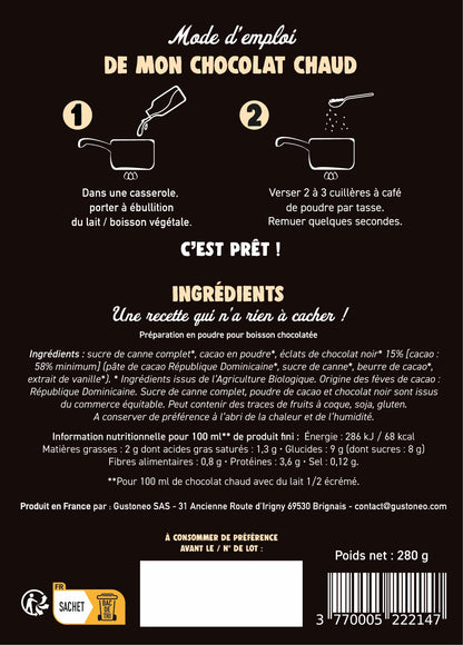 Poudre Chocolat Chaud Noir